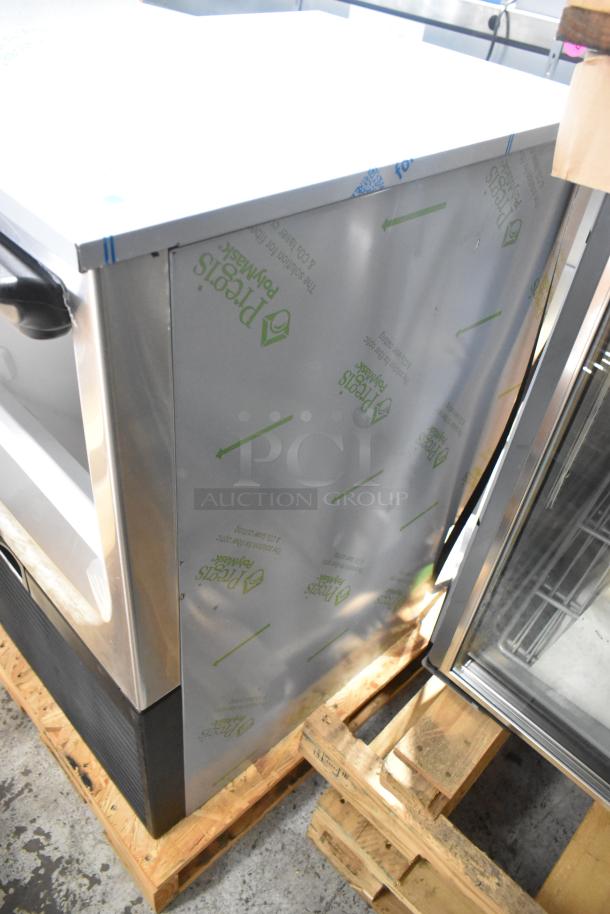 Brand new 2026 Hoshizaki commercial ice machine, self-contained, stainless steel, intact protective film.