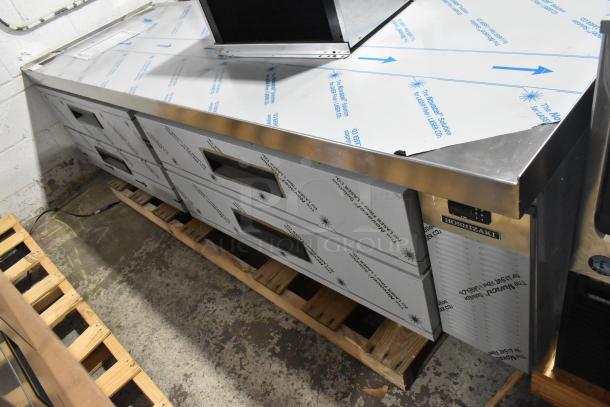 Brand new 2026 Hoshizaki CR98A commercial chef base with 4 drawers. 115 volts, 1 phase. Stainless steel, manufacturer's label visible.