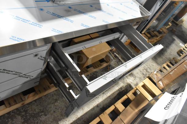 Brand new 2026 Hoshizaki CR98A commercial chef base with 4 drawers. Stainless steel, 115V, 1 phase. Protective film visible.