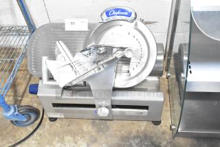 Globe Chefmate GC512 Commercial Countertop Meat Slicer w/ Blade Sharpener. 115 Volts, 1 Phase. - Item #1234416