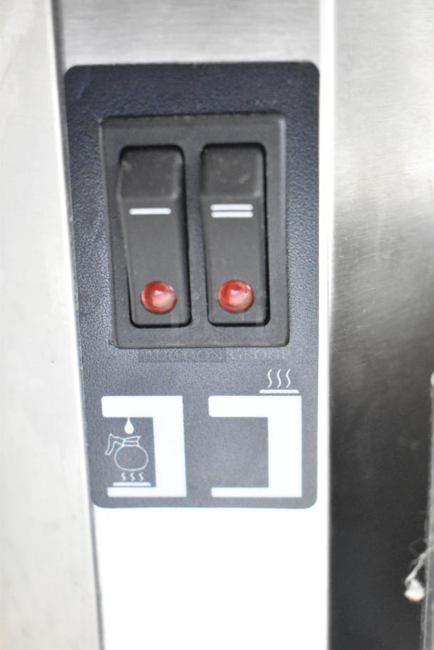 Galaxy 177GCM2 BRUG20C01 Pourover Coffee Maker with 2 warmers, toggle controls, 120 volts, used condition.