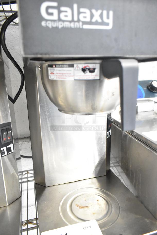 Galaxy 177GCM2B commercial coffee maker with 2 warmers, toggle controls, and Galaxy branding. 120V, 1 phase.