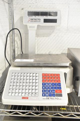 Detecto DL1030P 30 lb digital price computing scale with label printer and pole display, excellent condition.