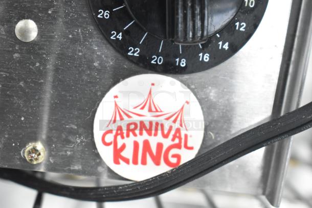 Carnival King 382CPO12TS stainless steel countertop pizza oven, featuring adjustable thermostatic control, 120V.