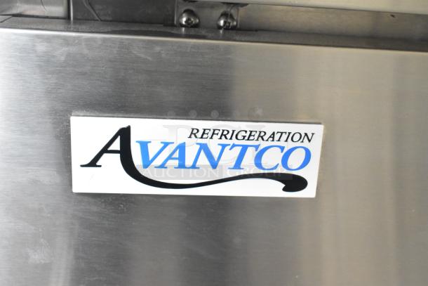 2024 Avantco 178APPT91HC Commercial Pizza Prep Table with durable stainless steel construction, commercial casters, and 115V, 1-phase power.