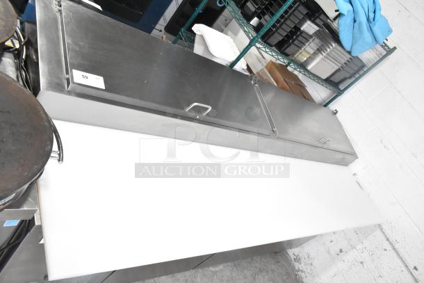 2024 Avantco 178APPT91HC commercial pizza prep table with stainless steel finish, commercial casters, 115 volts, 1 phase.