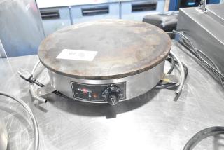 Krampouz CEBIR4BS 16" electric crepe maker, 120V, 1 phase, with temperature control. Surface shows signs of use.