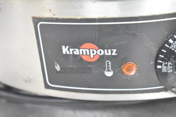 Krampouz CEBIR4BS 16" electric crepe maker, 120V, 1 phase, temperature dial visible, in used condition.
