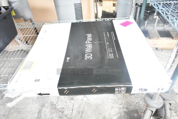 Art3d 3D Wall Panel in original box, showing black and white packaging with model and quantity details.