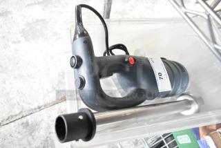 AvaMix 928IBHD18 18" heavy-duty immersion blender, variable speed, 1 1/4 hp, 115V, seen with control buttons.