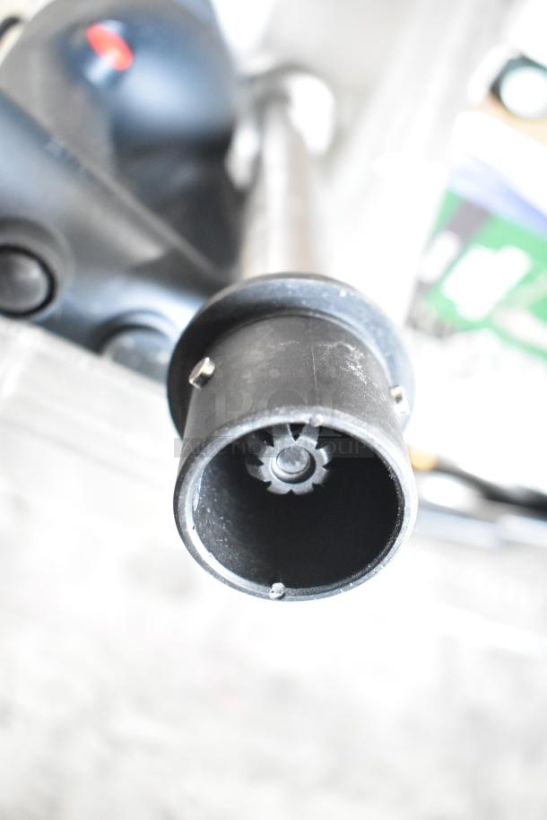 AvaMix 928IBHD18 18" heavy-duty immersion blender, 1 1/4 hp, variable speed, 115V, 1 phase, black handle, sturdy construction.