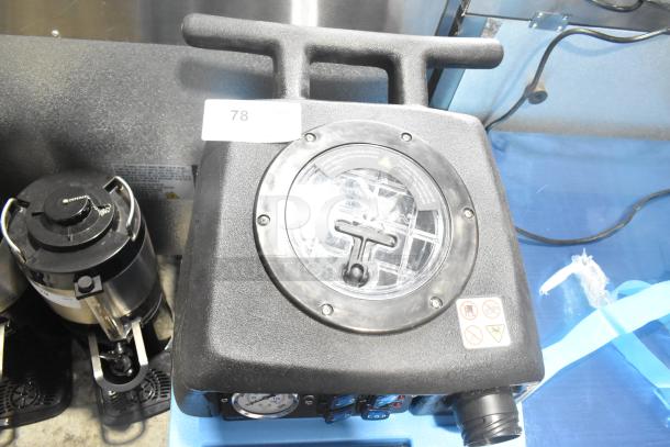 Brand new Mytee 1003DX-230 Speedster Carpet Extractor, 10-gallon, 230V. Scratch and dent condition. Distinctive control panel.