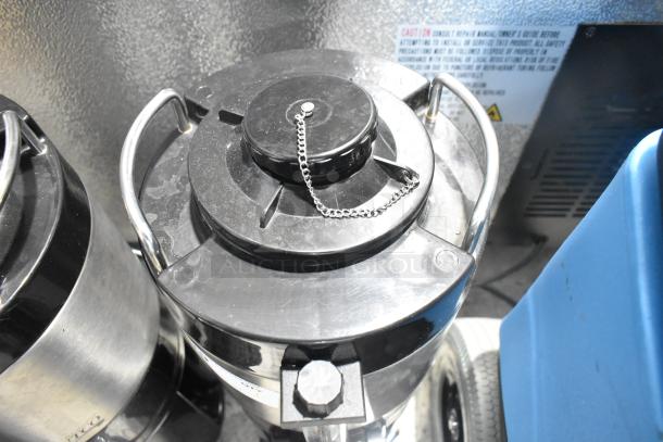 Avantco 177CS15 1.5 Gallon Thermal Coffee Server with Stand, stainless steel, with secure lid and chain. Good condition.