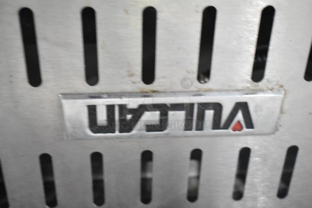 Vulcan Commercial Gas Cheese Melter, stainless steel, features front vent slots, Vulcan logo plate, good condition.