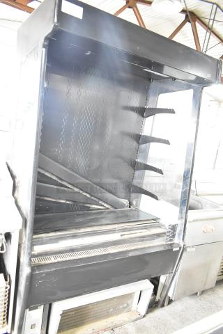 Structural Concepts Oasis CO47R open merchandiser, black finish, 220V, 1 phase, visible shelving, minor wear.