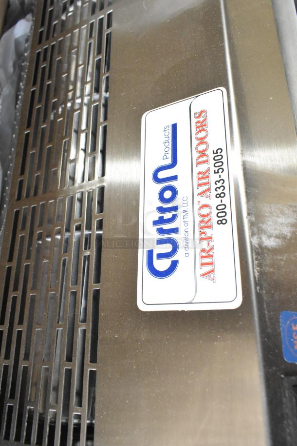 BRAND NEW Curton PRO=AP-2-36-1-SS air curtain, 120V, 1 phase, with visible label indicating AIR-PRO AIR DOORS.