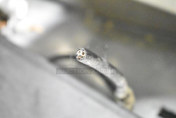 Cut power cord of Randell 9404-32D-7 commercial undercounter cooler. Unable to test; 115 volts, 1 phase.