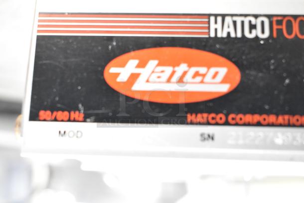 Hatco Commercial Warming Strip label showing power specifications: 120 Volts, 1 Phase, 50/60 Hz. Hatco logo displayed.
