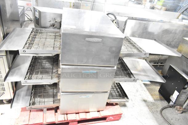 Turbochef HhC2020 commercial electric conveyor ovens, three units, stainless steel, 208/240 volts, 3-phase.