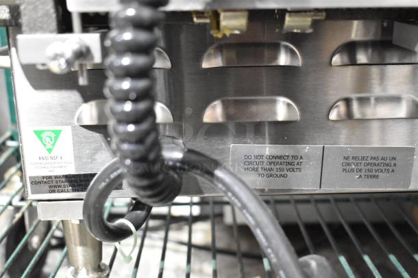 2023 Star GX20IG Commercial Double Panini Press, 208/240V, 1 Phase. Stainless steel finish with safety and warranty labels.