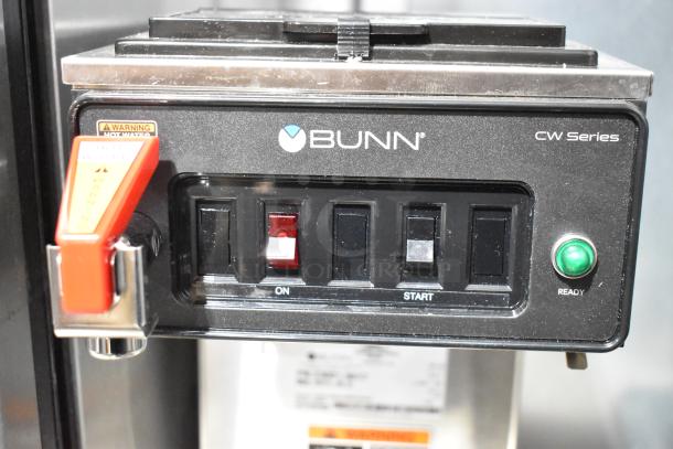 BRAND NEW 2025 Bunn CWTF15-APS Coffee Machine, 120V, scratch and dent, with controls and warning labels shown.