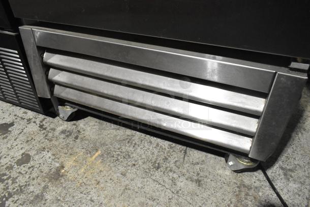 2016 True T-19F single door reach-in freezer, commercial casters, 115V, 1 Phase, durable stainless steel, used condition.