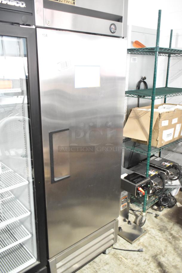 2016 True T-19F single door reach-in freezer on casters, stainless steel, 115V, 1 phase, model T-19F, in good condition.