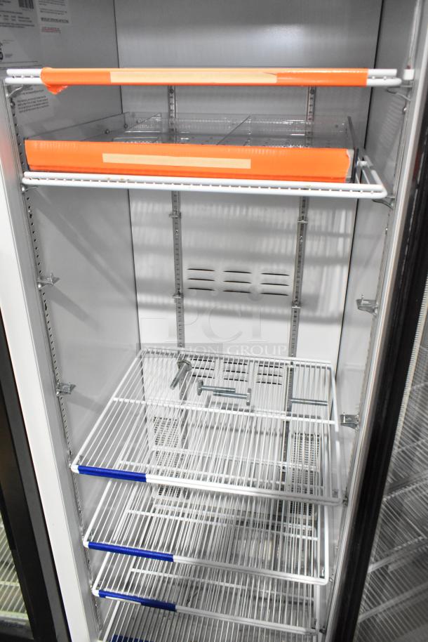 Habco SE18 Commercial Single Door Reach-In Cooler, 115V, 1 Phase, white interior, adjustable wire shelves, clean condition.