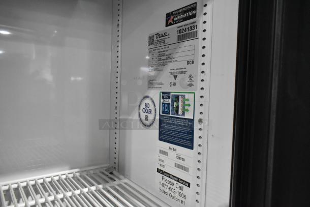 2022 True GDM-41SL-54-HC-LD 2 Door Reach In Cooler, eco-friendly label, model VC20071008, for 115V, 1 phase power.