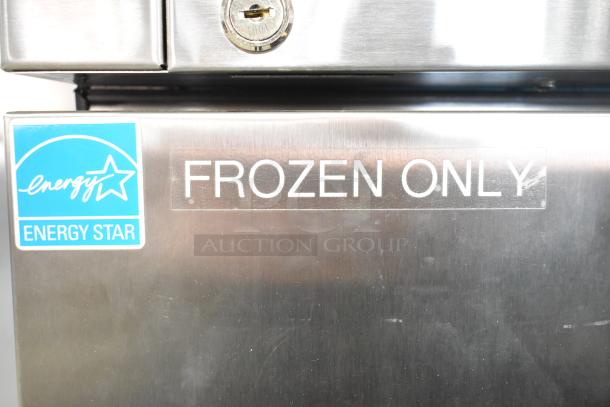 True T-19F-HC commercial freezer with "Frozen Only" and Energy Star labels, single door, 115V, 1 Phase.
