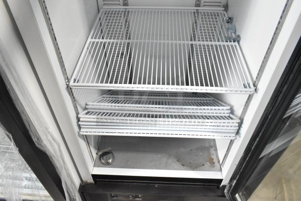 2019 Habco SE18 Commercial Cooler, single door, white interior, adjustable wire shelves, 115V, minor wear visible.