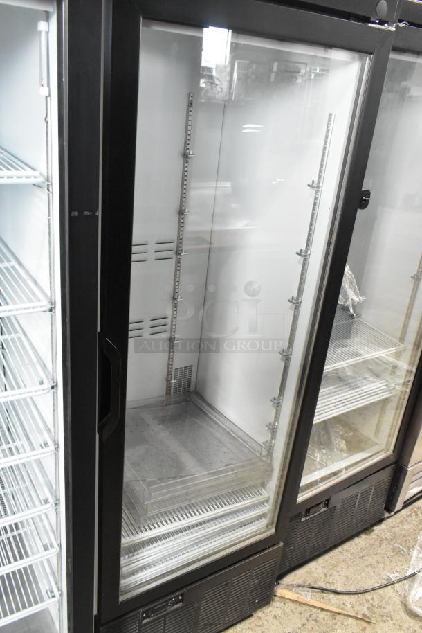 2019 Habco SE18 Commercial Single Door Cooler, 115V, 1 Phase, glass front, adjustable shelving, excellent condition.