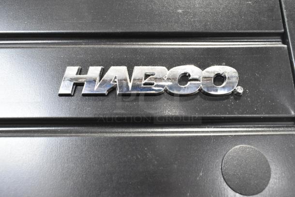 2019 Habco SE18 commercial cooler with chrome logo on black surface. Single door, 115 volts, 1 phase.