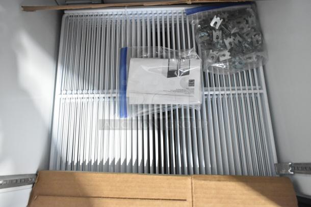 2019 Habco SE18 Reach In Cooler parts; includes shelves, hardware in bag, and manual. New condition. Model SE18, 115V, 1 Phase.