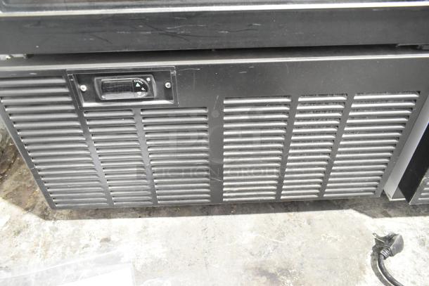 2019 Habco SE18 commercial single door cooler, grill view, 115V, 1 phase, visible temperature control dial.