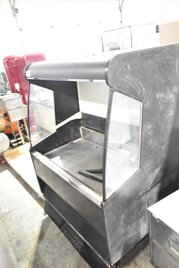 Federal Industries RSSM460SC commercial floor-style merchandiser, black exterior, glass panels, 115/208-230V, 1 phase.