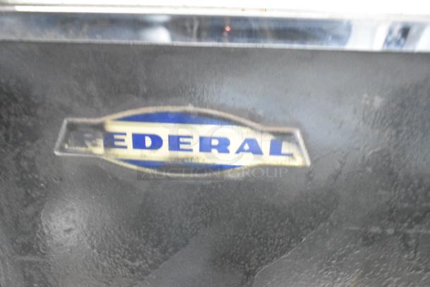 Federal Industries logo on RSSM460SC Merchandiser. Commercial, reach-in style, 115/208-230V, 1 phase.