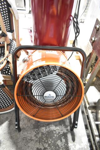 BRAND NEW SCRATCH AND DENT 2024 Boltic SHAG-K07F portable electric salamander heater, 208V, 3-phase, orange with logo.