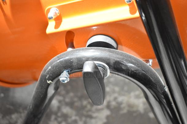 Brand new 2024 Boltic SHAG-K07F portable electric salamander heater, 208V, 3 phase, slight scratches, orange with black frame.