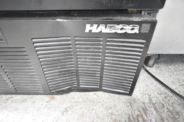 2019 Habco SE18 commercial single door reach-in cooler, 115V, 1 phase, black vent with Habco logo, minor wear visible.