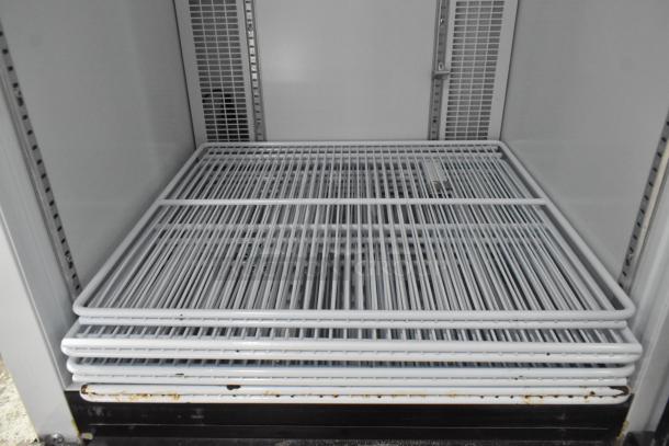 2019 Habco SE18 commercial single door cooler, 115V, 1 phase, adjustable shelves, slight rust on edges, clean interior.