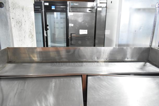 Beverage Air commercial sandwich salad prep table, stainless steel, Bain Marie mega top, on casters, 115 volts, 1 phase.