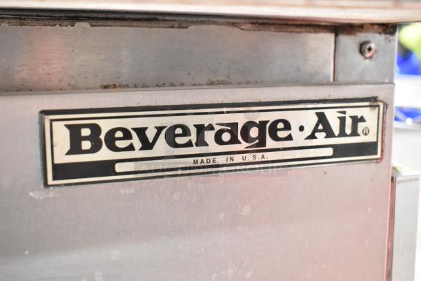 Beverage Air commercial sandwich salad prep table with Bain Marie mega top on casters. Made in USA, 115V, 1 phase.