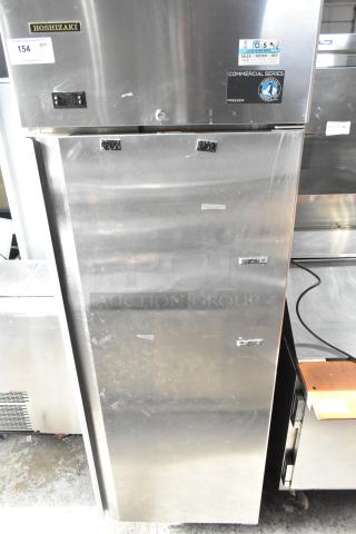 Hoshizaki CF1B-FS commercial single-door reach-in freezer, stainless steel, model CF1B-FS. Uses 115 volts, 1 phase.