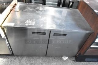 2021 Delfield UC4048P-STAR 2-door undercounter cooler, stainless steel, 115V, 1 phase, with visible usage marks.