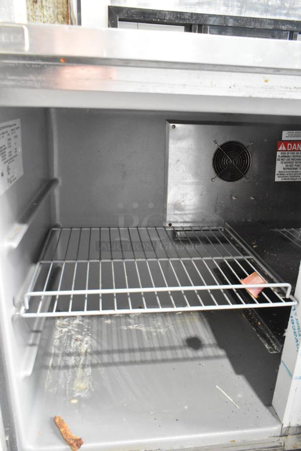 2021 Delfield UC4048P-STAR 2 Door Undercounter Cooler, 115V, 1 Phase, interior view, fan, and wire racks.