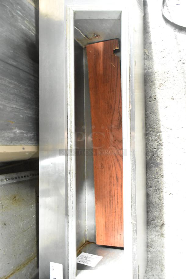 Silver King SKRCF Commercial Refrigerated Rail, 115 Volts, stainless steel, minor wear, label indicating model and specifications.