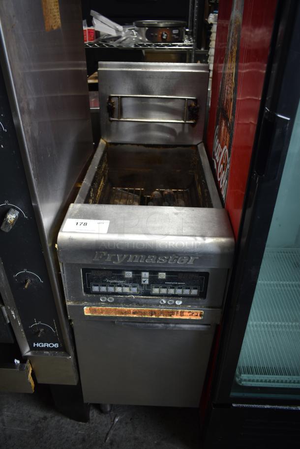 Frymaster PH155CSD commercial deep fat fryer, natural gas, 105,000 BTU, includes 2 metal fry baskets, visible wear.