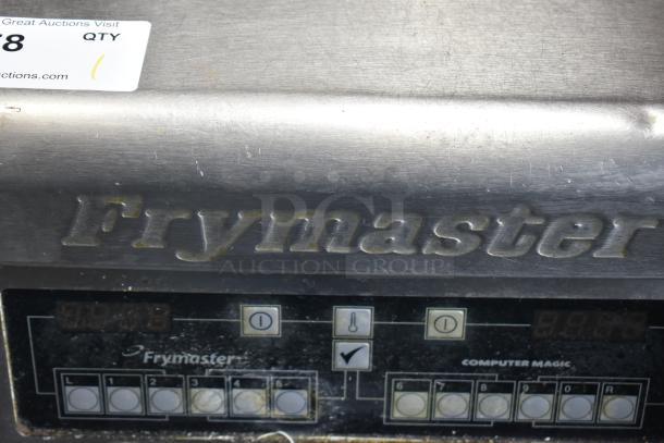 Frymaster PH155CSD commercial deep fryer with digital controls, 105,000 BTU, 2 metal baskets, used condition.