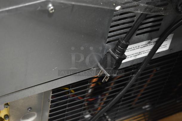 Avantco 194EUCF160A ice machine rear view, showing power cord connection. Brand new, scratch and dent condition.